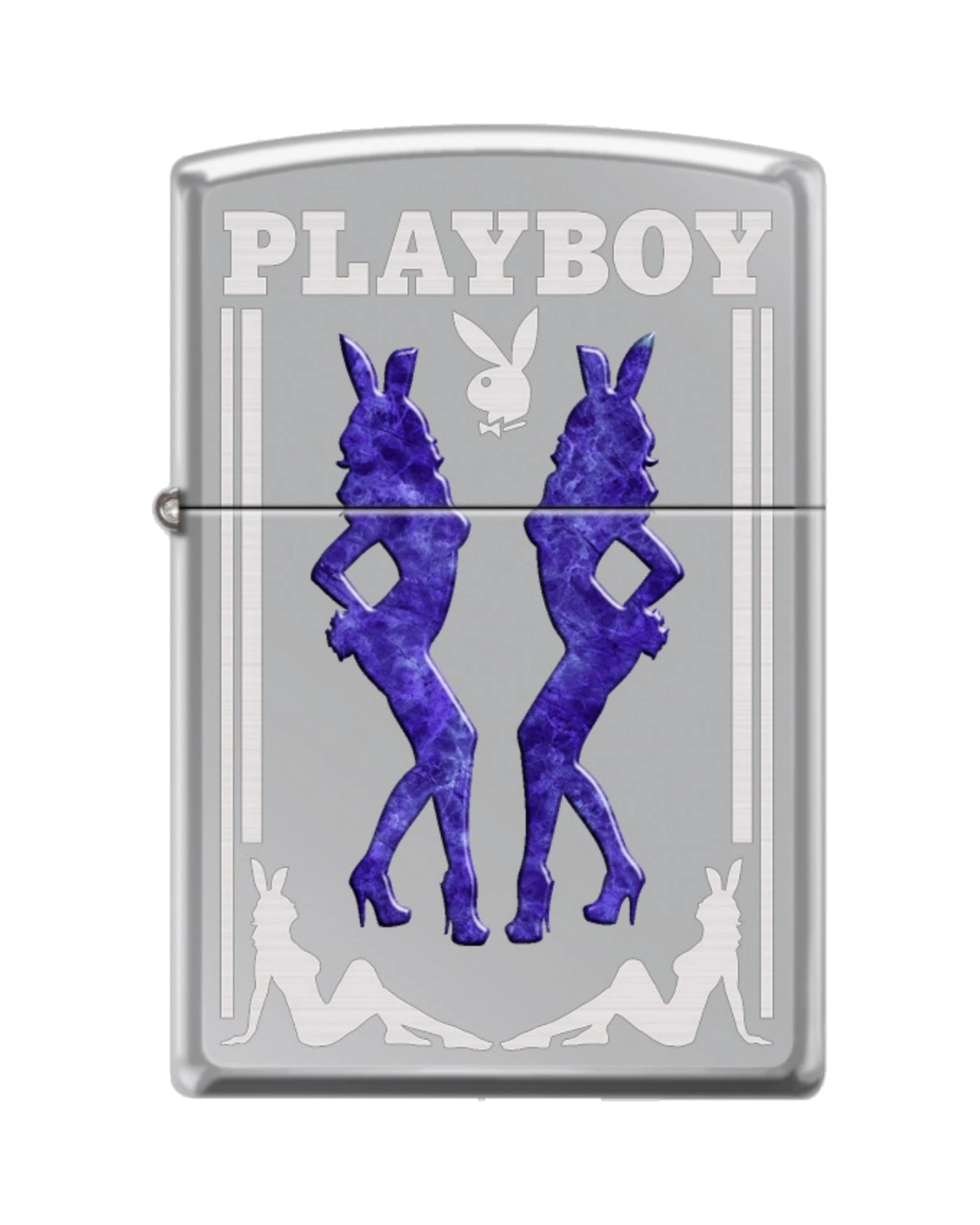 Playboy Amethyst Bunny Zippo Lighter - Silver