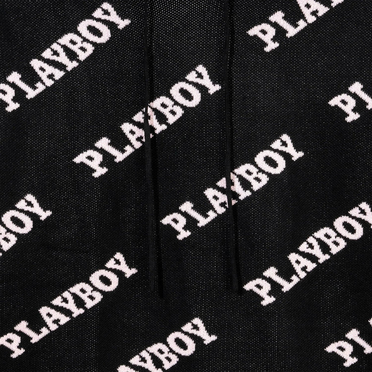 Playboy Women's Playboy Masthead Intarsia Knit Hoodie - Black