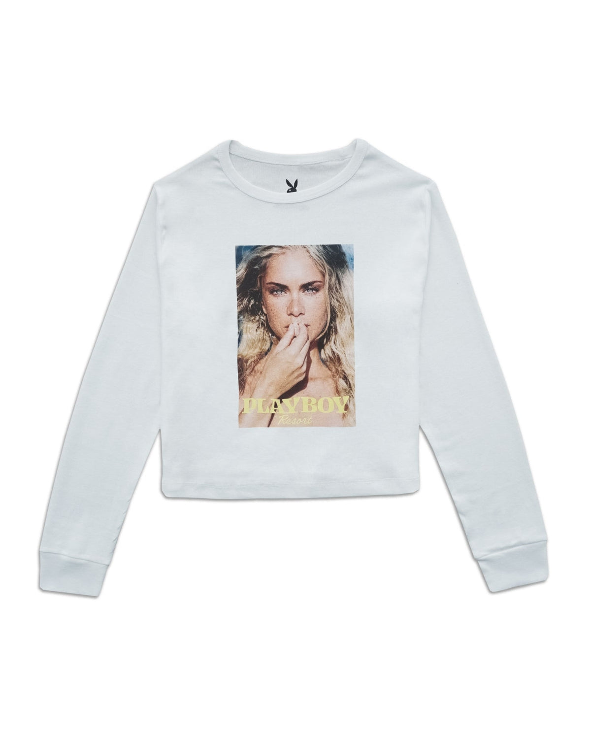 Playboy RESORT SIREN L/S CROP TEE - White
