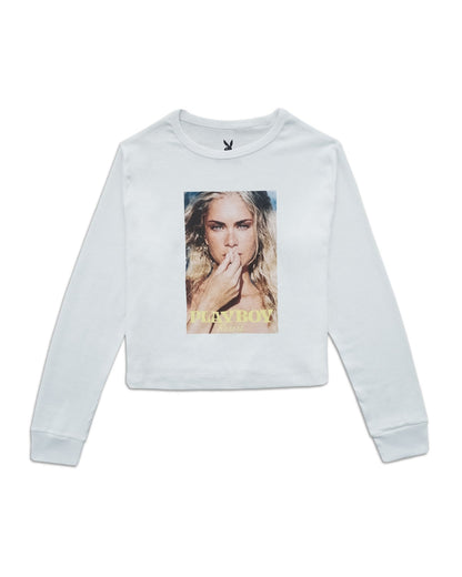 Playboy RESORT SIREN L/S CROP TEE - White