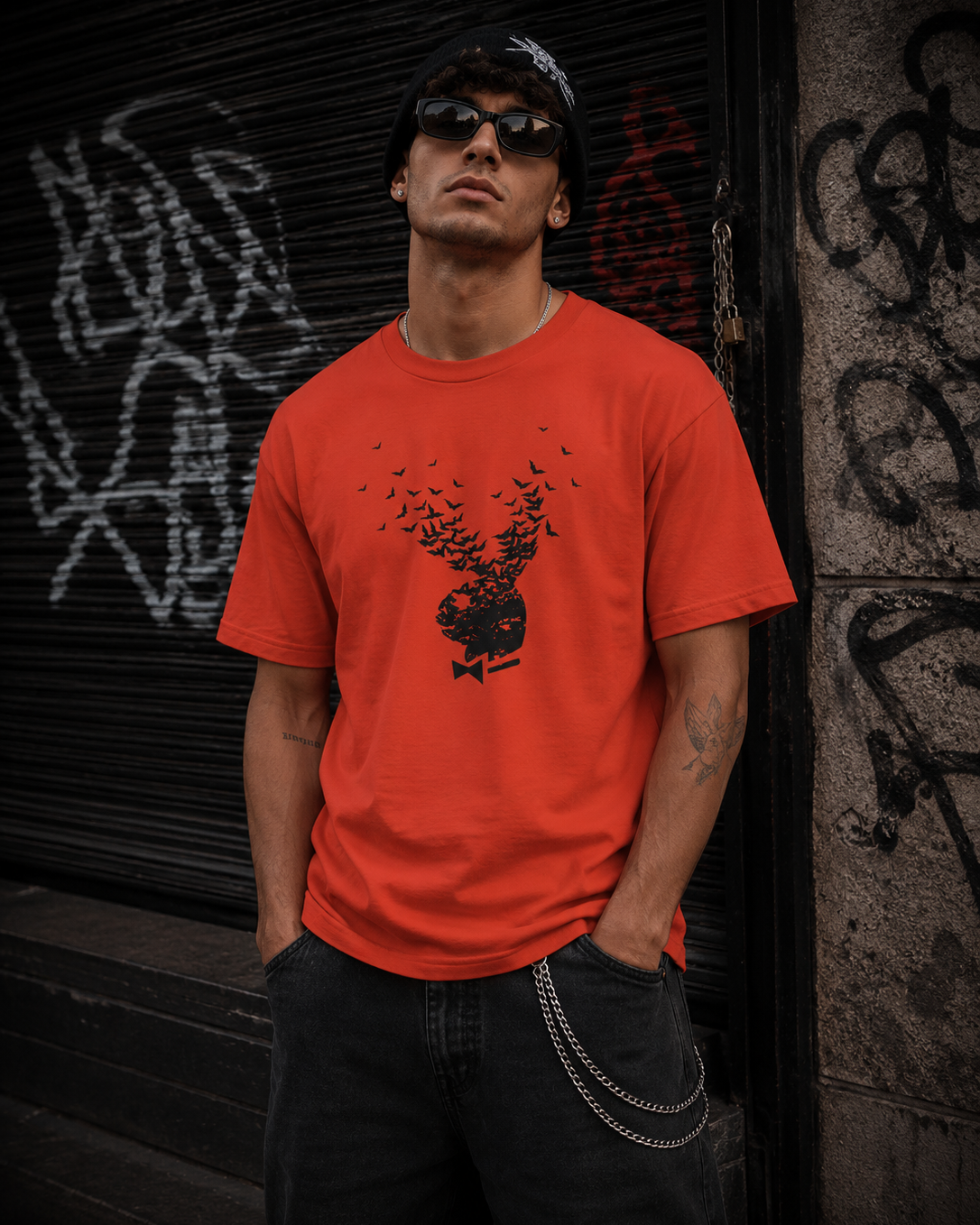 Playboy Exploding Bat T-Shirt - ORANGE