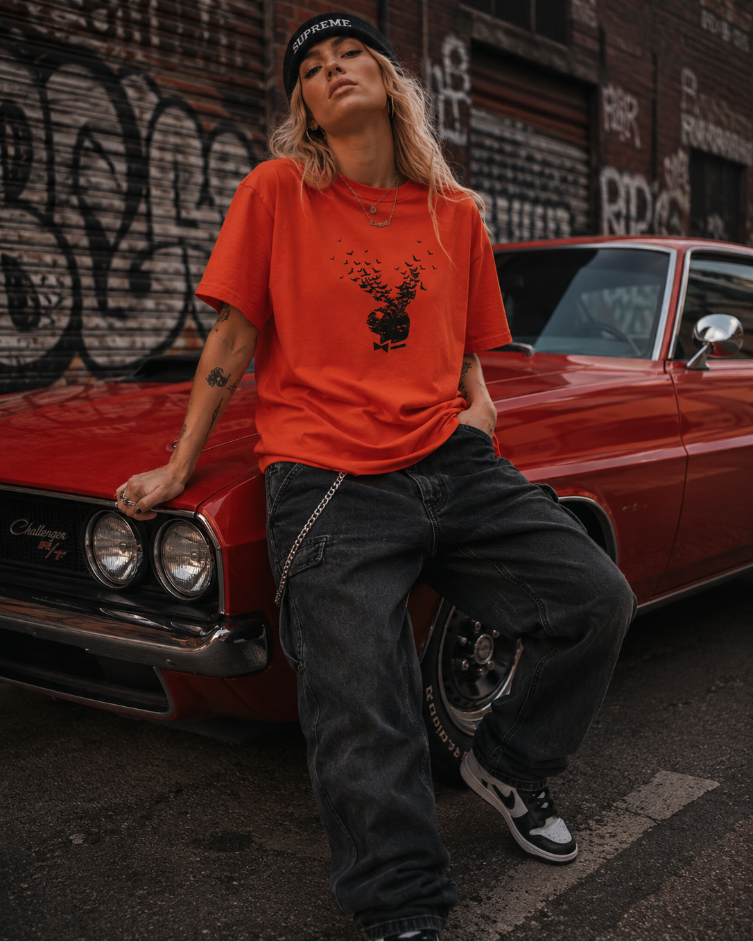 Playboy Exploding Bat T-Shirt - ORANGE