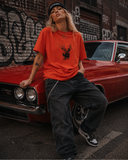 Playboy Exploding Bat T-Shirt - ORANGE