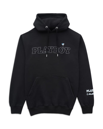 Playboy x Audien Chrome Heart Bunny Hoodie - Black