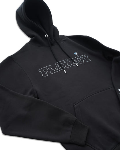 Playboy x Audien Chrome Heart Bunny Hoodie - Black
