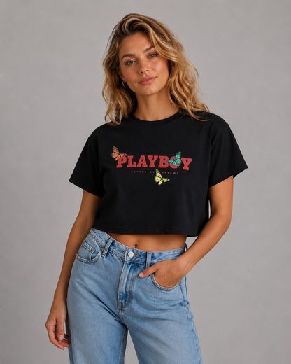 Playboy Butterfly Crop Tee