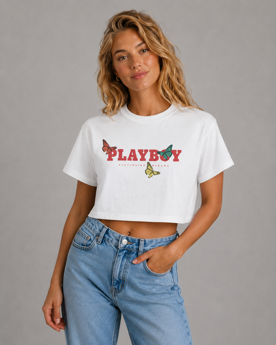 Playboy Butterfly Crop Tee