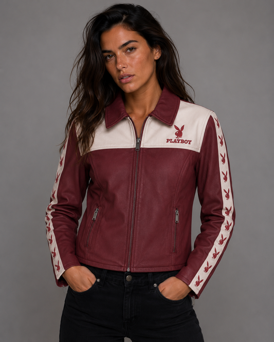 Playboy Kristen Women's Leather Jacket - Red