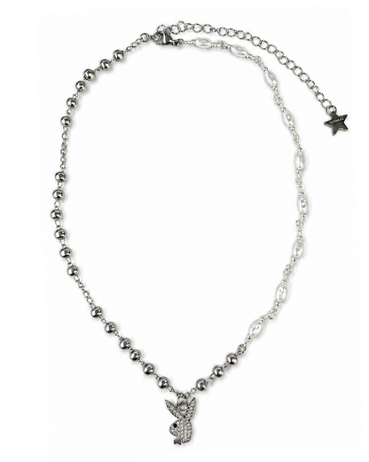 Playboy Hybrid Pearl Chain - Silver