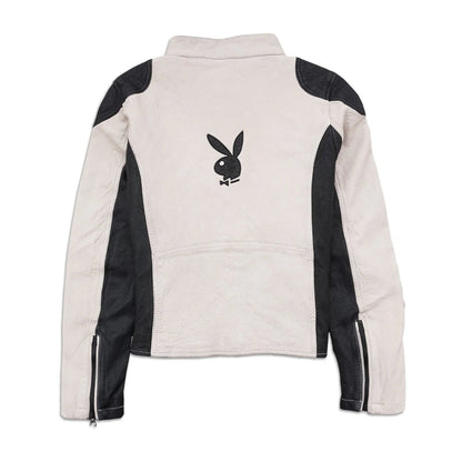 Playboy Anderson Women's Leather Jacket - White