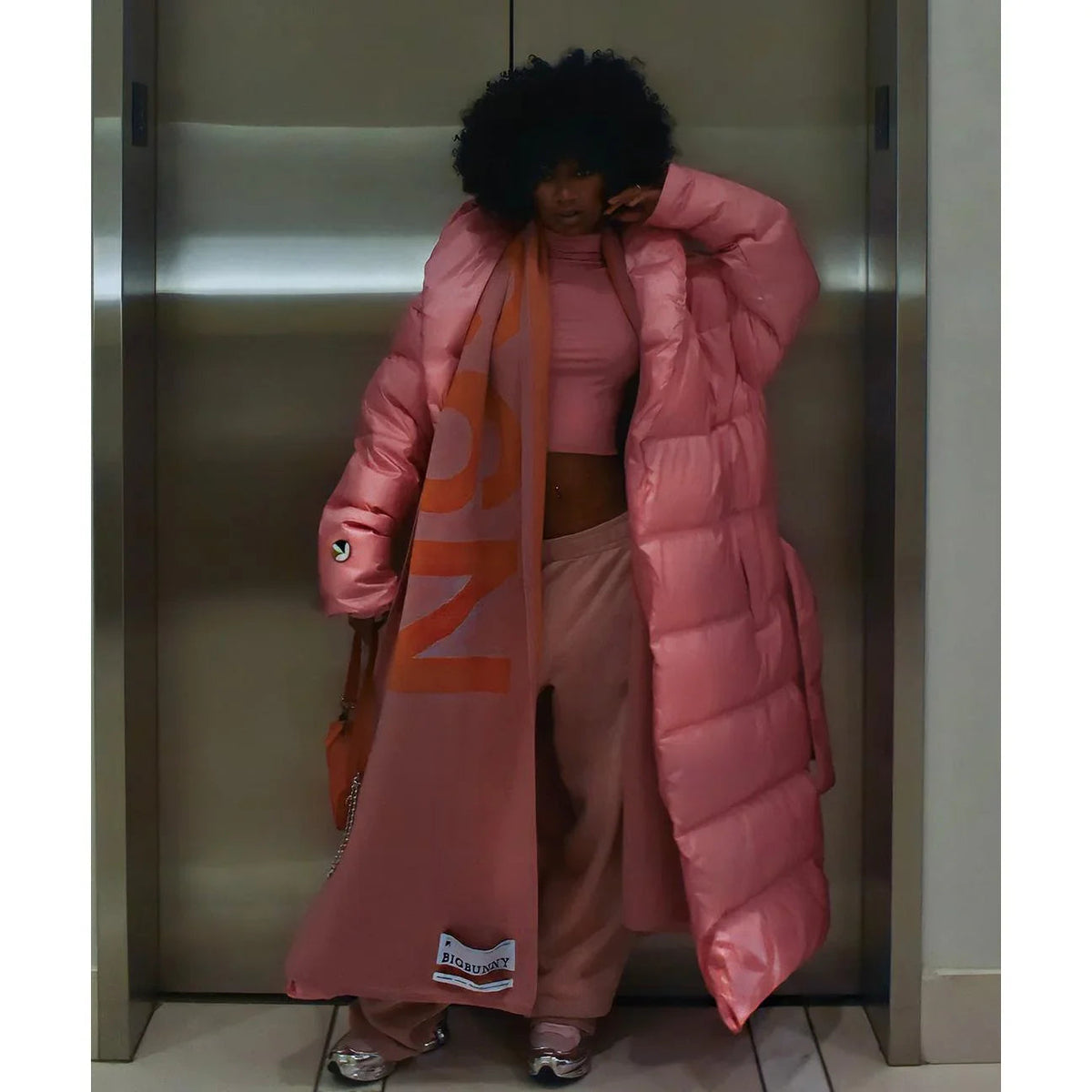 Playboy Belted Long Puffer Jacket