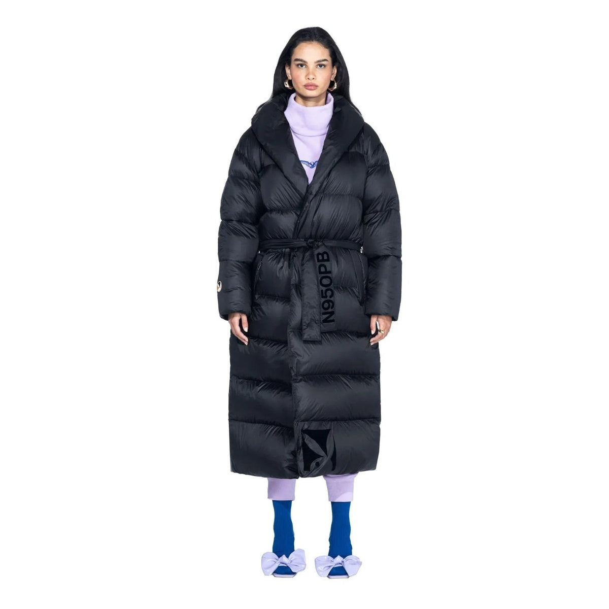 Playboy Belted Long Puffer Jacket