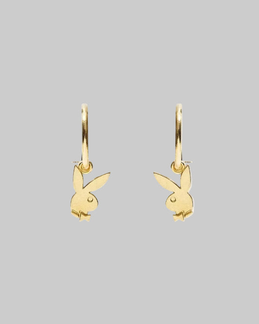 Playboy Bunny Huggie Hoops - Gold