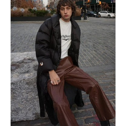 Playboy Crocodile Leather Flare Pant - Chocolate