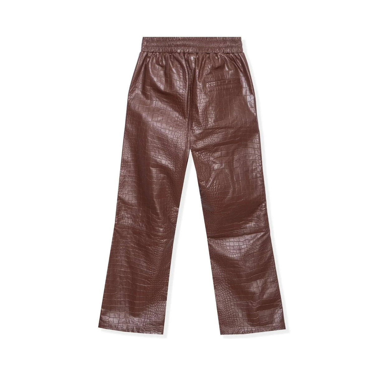 Playboy Crocodile Leather Flare Pant - Chocolate