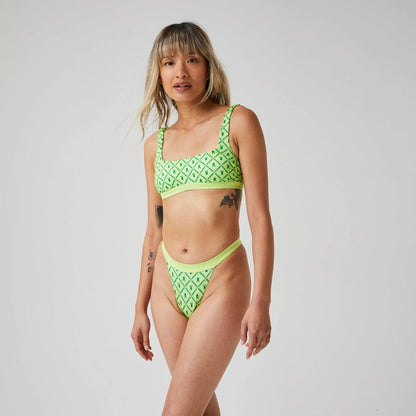 Playboy Sharp Green High Leg Bikini Bottom - Sharp green