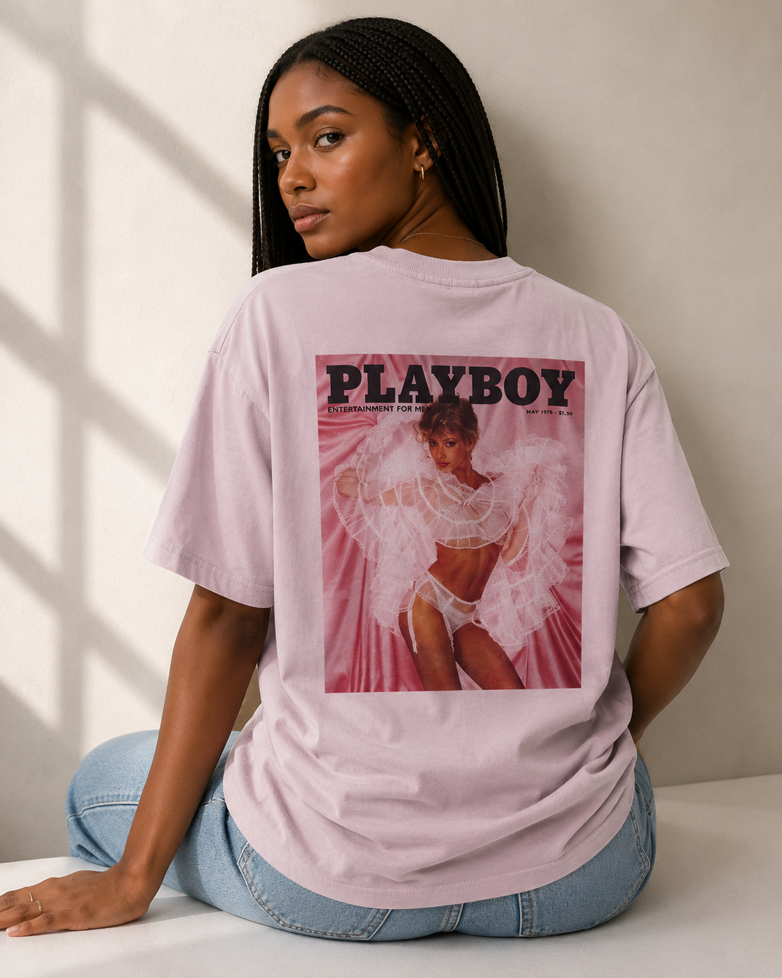 Playboy Marian Cover Tee - Rosewater