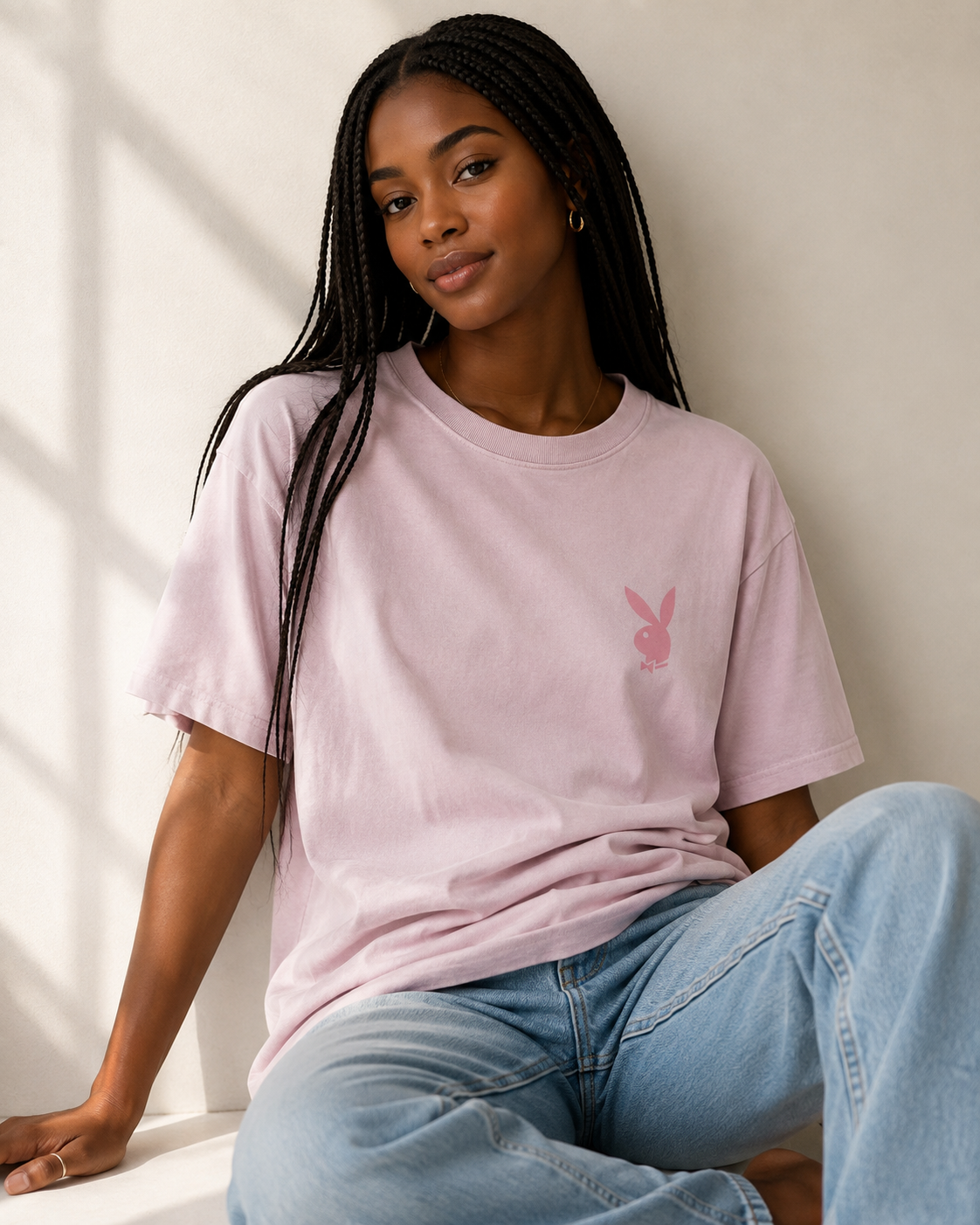 Playboy Marian Cover Tee - Rosewater