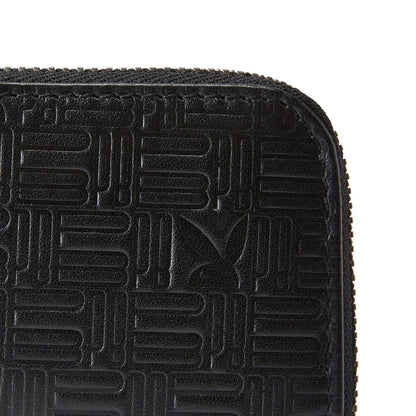 Playboy Men's Embossed Zip Front Wallet - Black