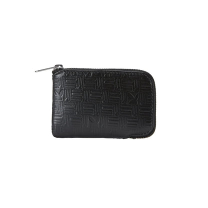 Playboy Men's Embossed Zip Front Wallet - Black
