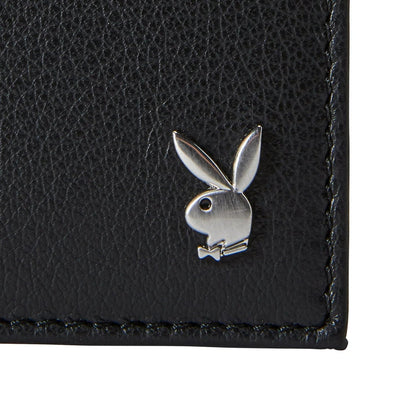 Playboy Men's Milled Front Pocket Wallet - Black