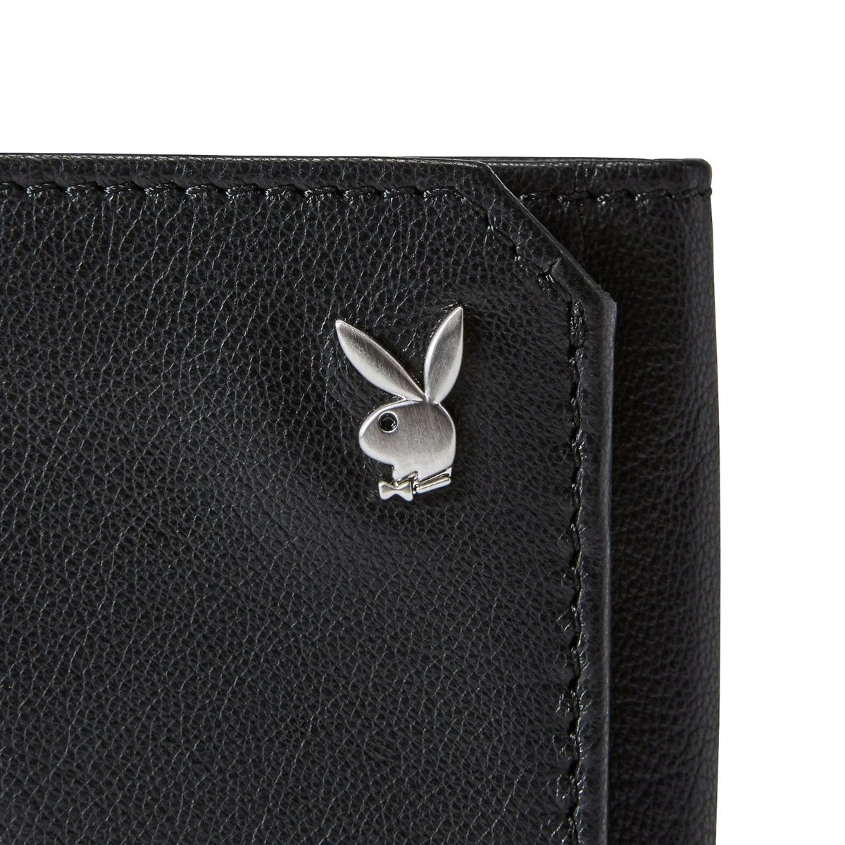 Playboy Men's Milled Trifold Wallet - Black