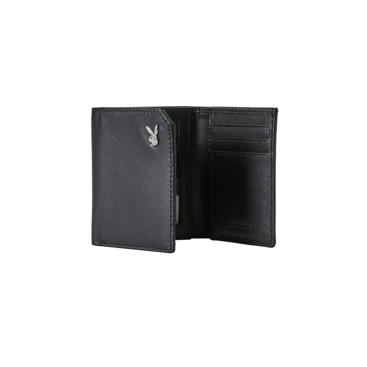Playboy Men's Milled Trifold Wallet - Black
