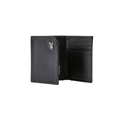 Playboy Men's Milled Trifold Wallet - Black