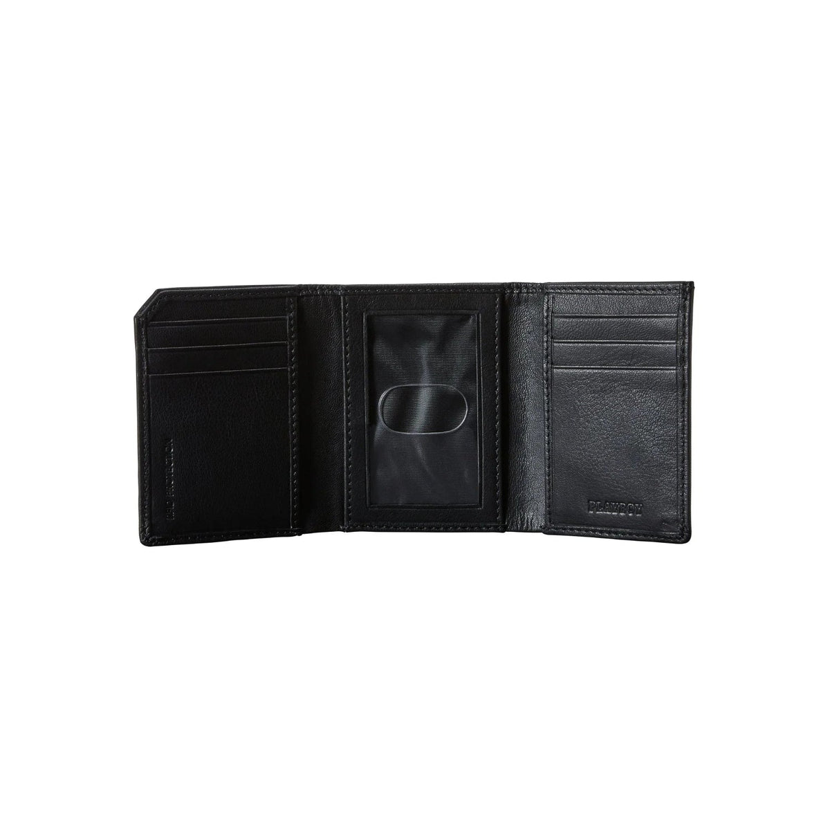 Playboy Men's Milled Trifold Wallet - Black