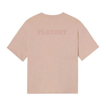 Playboy x Missguided - Women's Oversized Logo T-Shirt - Blush