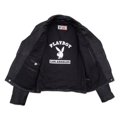 Playboy Olympe Men's Leather Jacket - Black