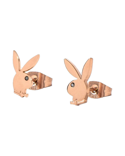 Playboy Rabbit Head Stud Earrings
