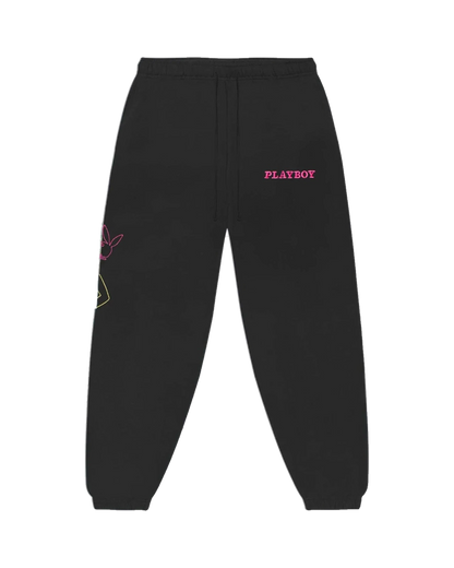Playboy Men's Bunny Outline Sweatpants - Stretch limo