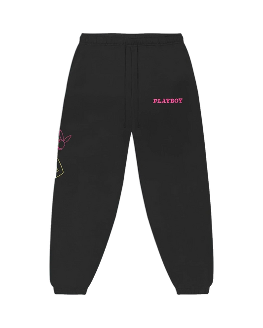 Playboy Men's Bunny Outline Sweatpants - Stretch limo