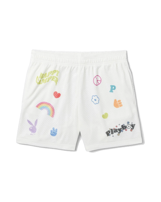 Playboy Women's Basketball Shorts - Star white