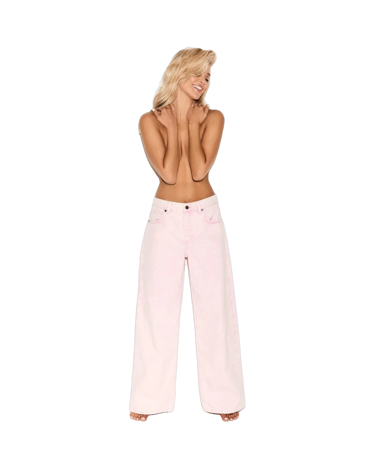 Playboy The Playboy Low Rise Skater Jean Pink Stone Wash