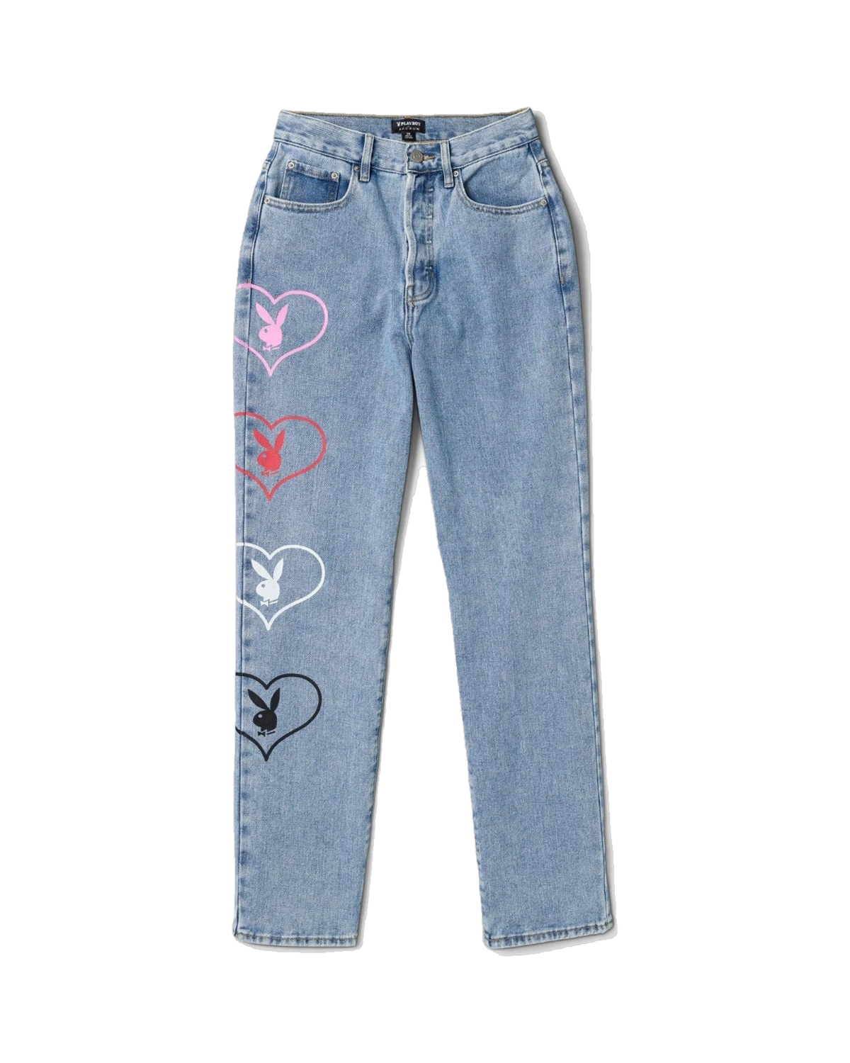 Playboy Women's Baggy Bunny Heart Denim Pants Amore