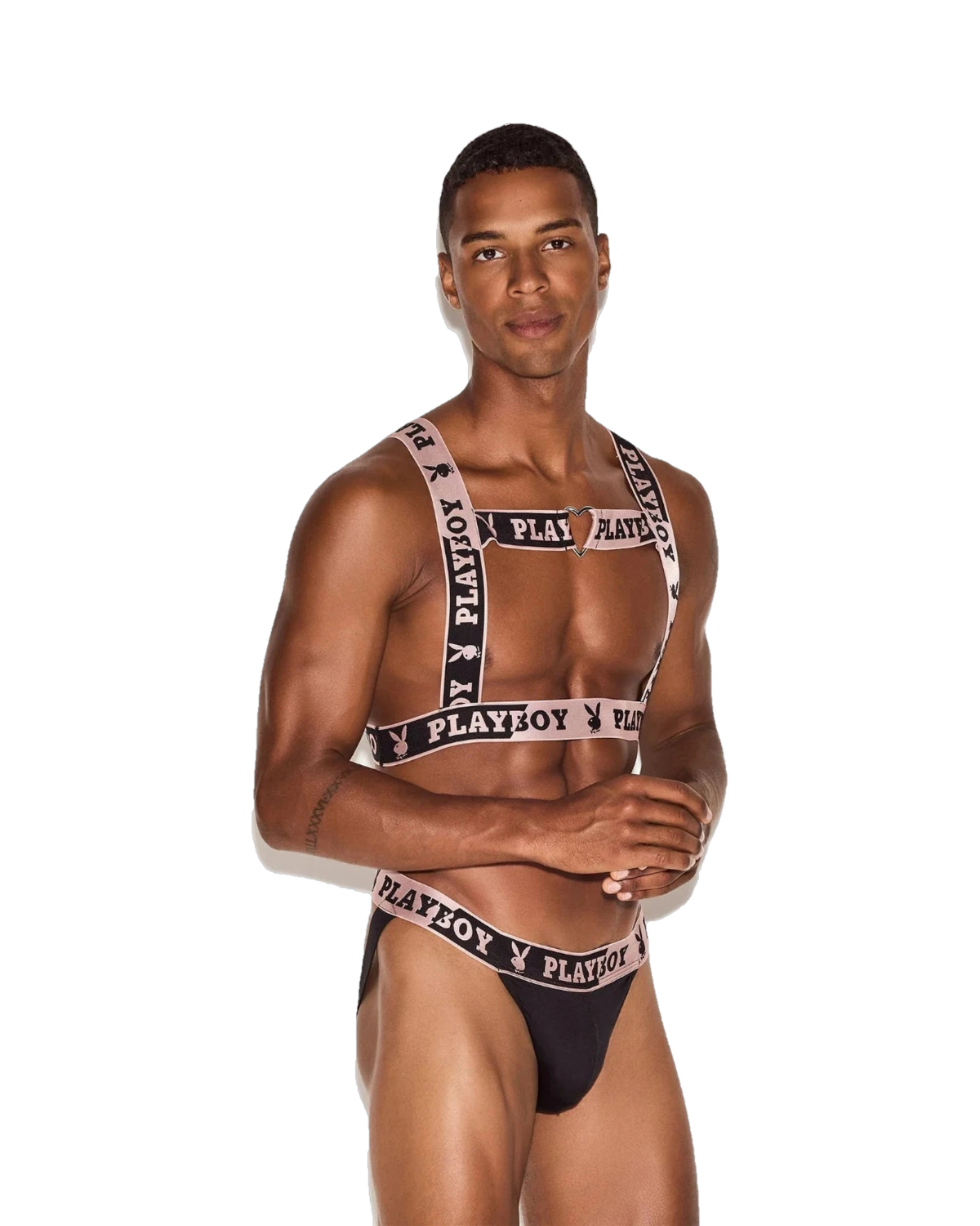 Playboy Men's Broken Hearts Harness - Meteorite & Rose
