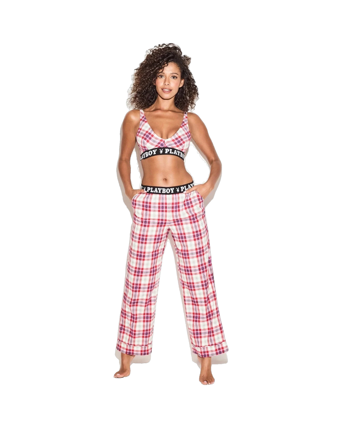 Playboy The Playboy Pink Flannel Sleep Pajama Pant - Pink ombre bunny
