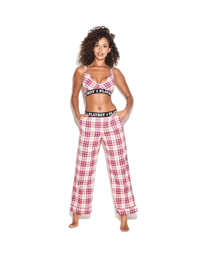 Playboy The Playboy Pink Flannel Sleep Pajama Pant - Pink ombre bunny