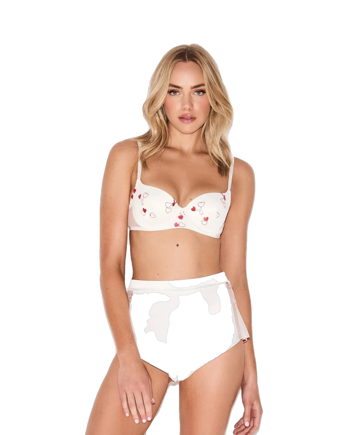 Playboy The Playboy  Miss February Push-up Plunge Bra - White