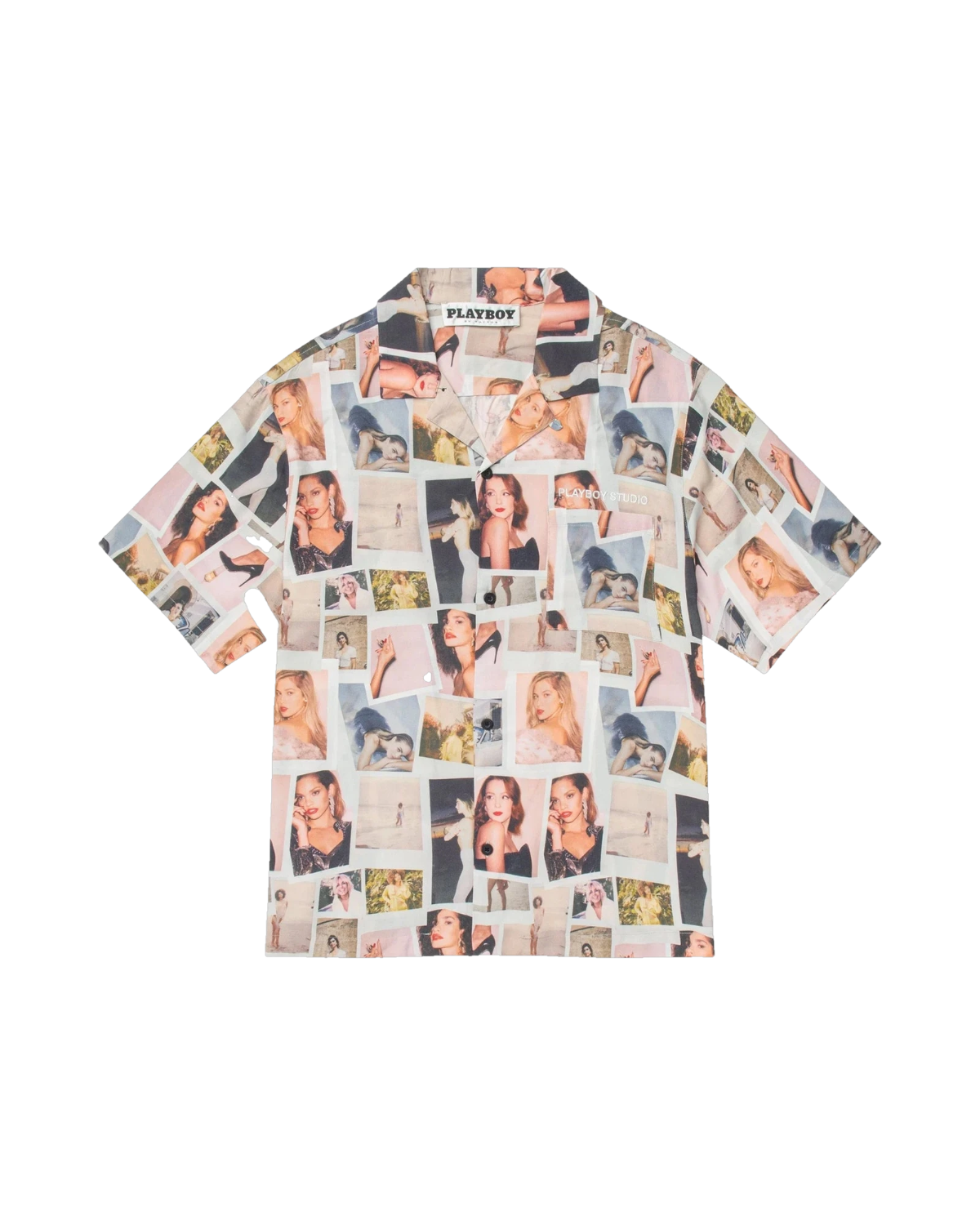 Playboy Men's Playmate Polaroid Camp Shirt - Multi