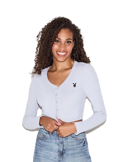 Playboy Classic Logo Cardigan - Grey