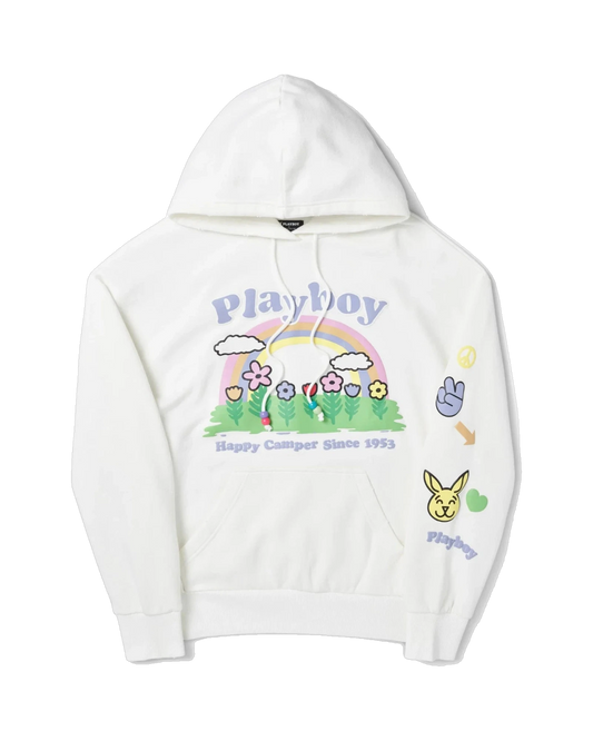 Playboy Women's Beaded Rainbow Hoodie - White