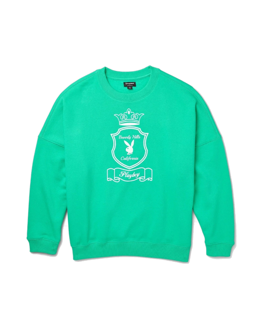 Playboy Women's Bunny Hills Crewneck - Holly green