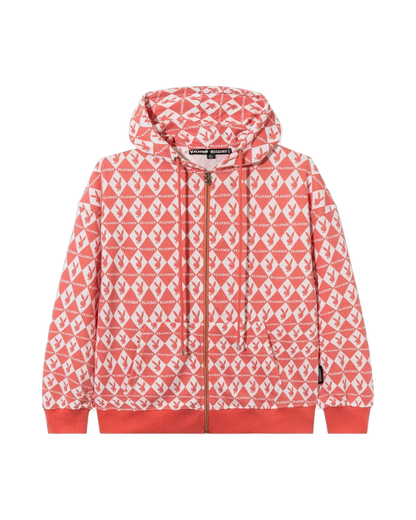 Playboy Rabbit Head Oversized Zip-Up Hoodie - Pink