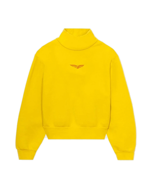 Playboy Women's Aviation Wings High Neck Cropped Sweatshirt