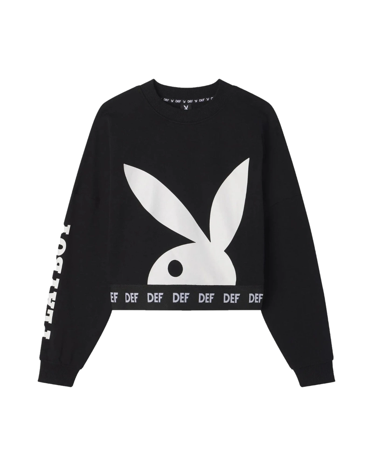 Playboy Women's Cropped Logo Crewneck Sweatshirt