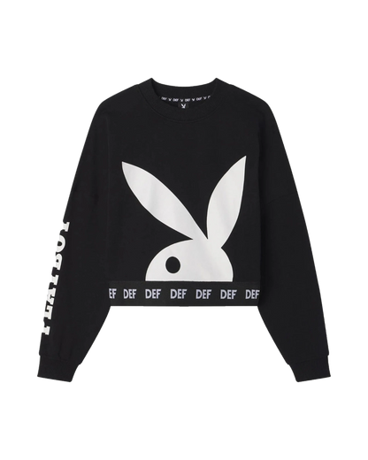 Playboy Women's Cropped Logo Crewneck Sweatshirt