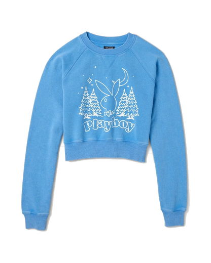 Playboy Women's Vintage Raglan Crewneck Sweatshirt